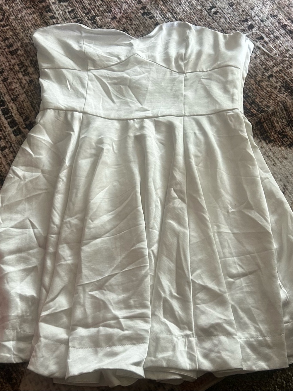 Strapless White Party Dress - Classic Fit